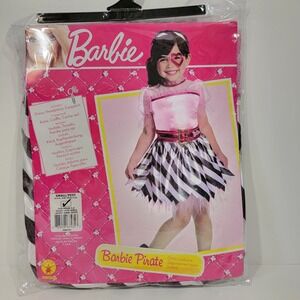 Barbie Pirate Child Costume Pink Black White Girls Size Small 4-6 Rubies 886753
